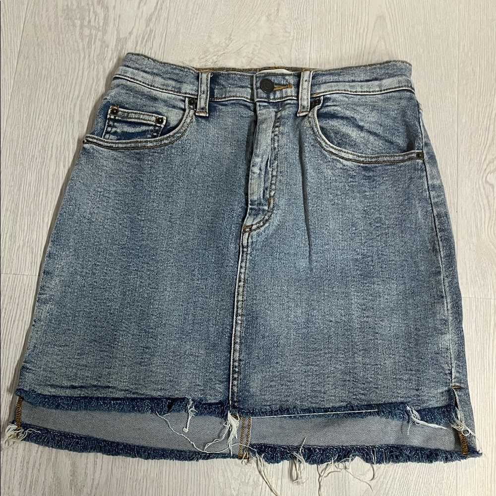 Wilfred Light Blue Denim Mini Skirt